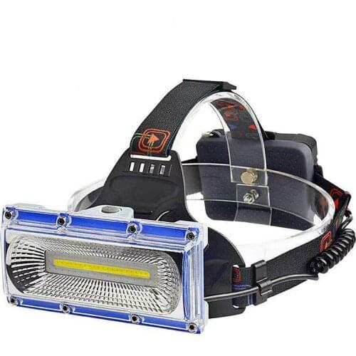 The new LED COB strong light work lighting 3-speed dimming flashing, large angle adjustment IP65 waterproof fishing headlight