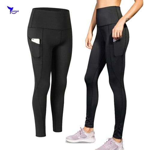 Women High Waist Out Pocket Compression Yoga Pants Breathable Dry Fit Stretch Workout Running Leggings Sports Gym Fitness Tights