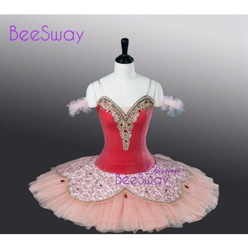 Women ballet costume Professional Ballet Tutu skirt Adult Peach Pancake Tutus for girls