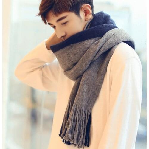 Winter Designer Men Scarf Patchwork Cotton Scarf Male Brand Shawl Wraps Knit Cashmere Bufandas Pashmina Shawls and Scarf With T