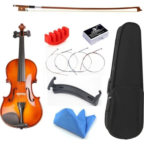 1/8 1/10 1/16 size with Case Bow Strings Shoulder Rest Solid Wood Violin For Beginner Students