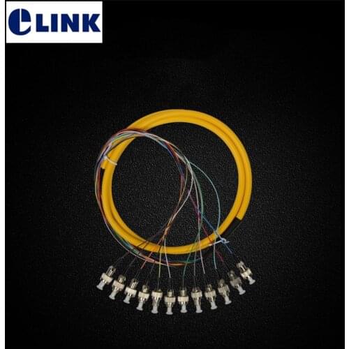 12port FC bundle fiber pigtails 1.5M SM optical fiber G652D cable A class ferrule ftth FC UPC connector factory supply ELINK