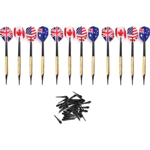 12pcs Professional Soft Tip Darts With 36pcs Extra Tips Plastic Points Needle Electronic Dart for Electronic Dartboard