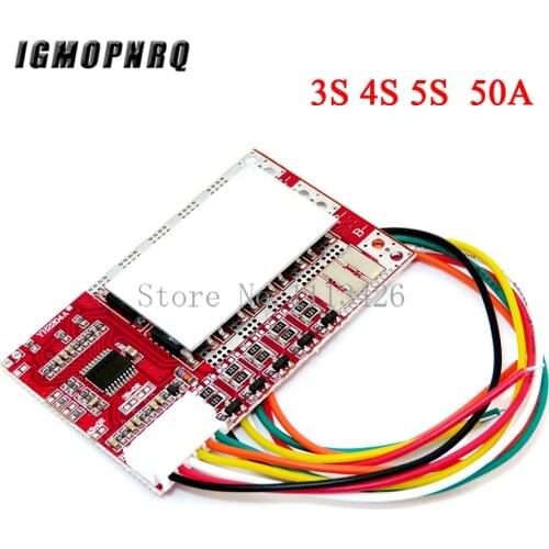 3S 4S 5S 50A BMS Board 3.2V/3.7V Iron Phosphate LiFePO4 Battery BMS 3.2/3.7V 18650 Lithium Battery Protection Board w/Balance