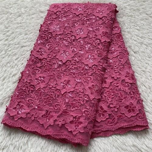 5yards African Lace Fabric 2021 High Quality French Guipure Lace Fabric with Glitters Sequins Cotton Dry Lace For Wedding JL074