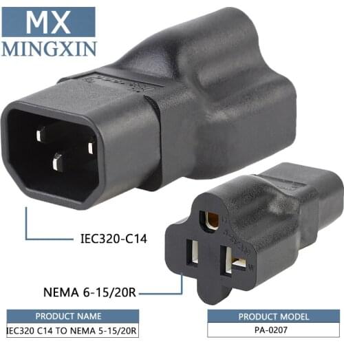 C14 FOR 5-15R, IEC 320 C14 Male to Nema 5-15R / 20R Adapter Power Adapter AC, c14 15Amp for T Blade 20Amp AC Cable, C14 TO 5-20R