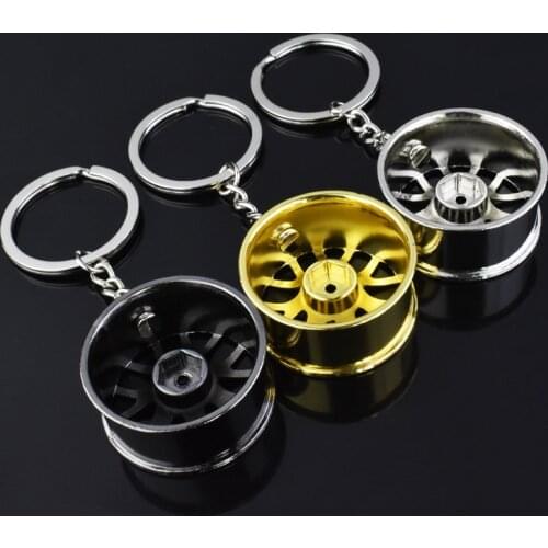 1 Pcs Rim Keychain Car Wheel TurboAuto Car Key Chain Keyring Key Ring 3D Keychain tire design Creative Clothing Accessories
