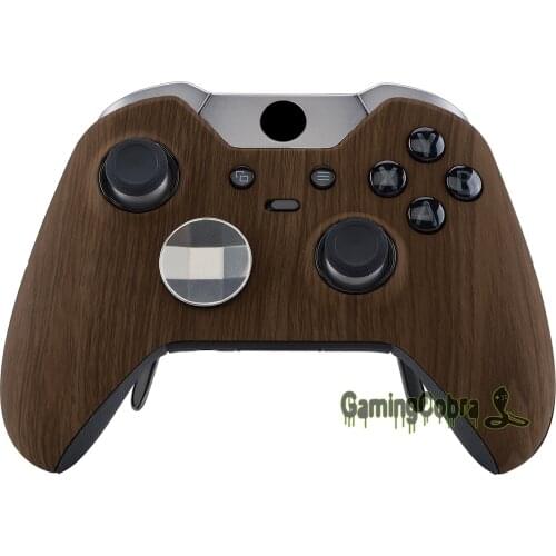 Custom Wood Grain Patterned Soft Touch Upper Front Shell Housing Case Kit for Xbox One Elite Controller Model 1698
