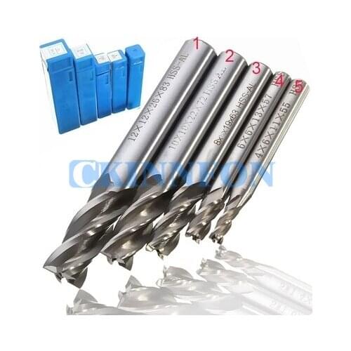 DHL 50Set *5PCS HSS-AL Straight Shank 4 Flute End Mill Cutter Drill Bit Tool ( 4/6/8/10/12mm)