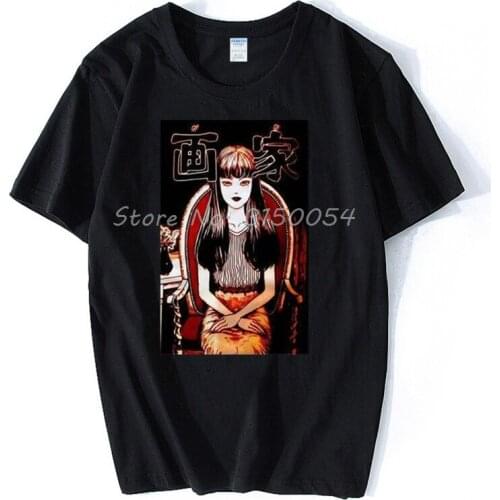 T-Shirt Ma No Kakera Whispering Woman Mayumi Junji Ito Ero Print Tshirt Men Cotton T Shirt Hip Hop Tees Harajuku