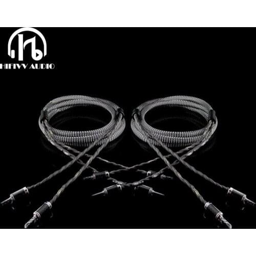 Hi end Fever grade HIFI speaker cable front main speaker wire AV power amplifier sound cable carbon fiber plug 2.5M DIY