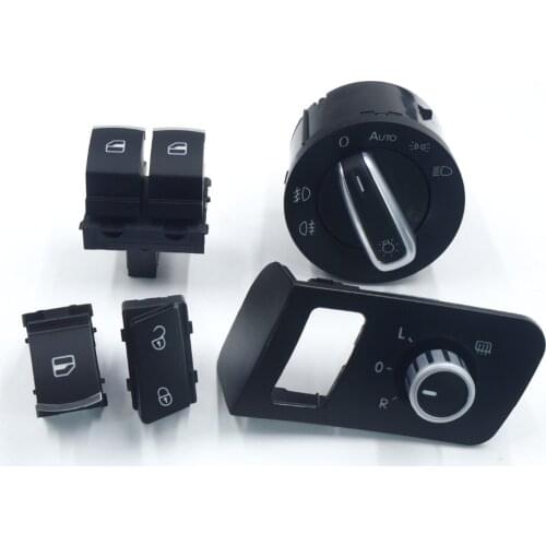 Chrome Mirror switch window switch Headlight Switch for VW Volkswagen Touran 2003-2015 Caddy 1T1 959 565F 1TD959565A 5K3959857