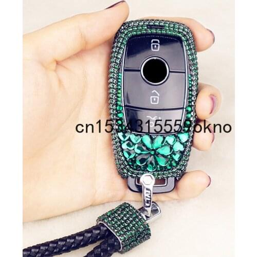 Diamond Inlaid For Mercedes Benz Key Case Buckle c260l c180l e e300l a200l glc gle Key Fob Cover Accessories