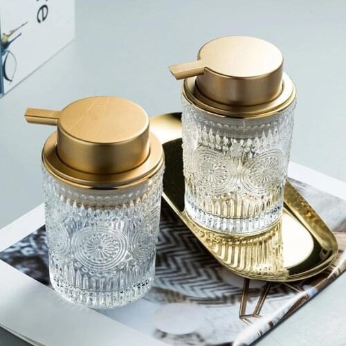 INS Style Bathroom Glass Soap Dispenser Hand Sanitizer Bottle Hotel Shampoo Shower Gel Bottle Detergent Lotion Bottle 200ml