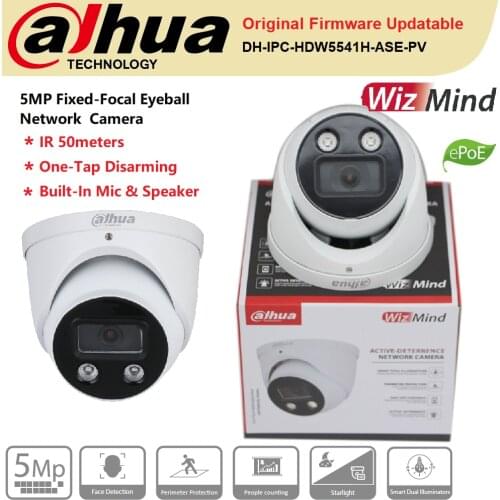 IP Camera Dahua 5MP IPC-HDW5541H-ASE-PV Eyeball WizMind Network ePoE Built-in Mic/Speaker People Counting Face Detection Origin