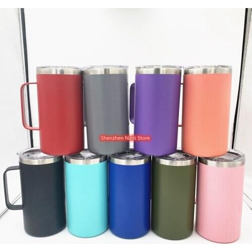 Coffee Mug with Handle, 24oz Insulated Stainless Steel Coffee Travel Mug, Double Wall Vacuum Reusable Coffee Cup with Lid