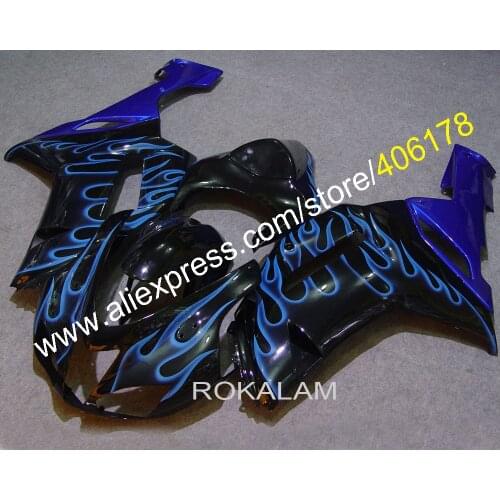 Body Kit For Kawasaki Ninja ZX6R 2007 2008 ZX-6R 07 08 6R 636 Blue Flame Sport Bike Fairings (Injection Molding)
