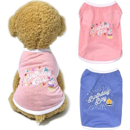 Summer Vest T Shirt Dog Cat Clothes Pet Dog Birthday Shirt Painting Polar Puppy Coat Pets Cat Warm Clothes Coat Pet Supplies