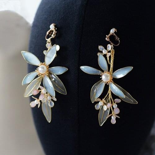 Lovely Rhinestone Brides Ear clip Evening Earrings Prom Hair Jewelry Earring
