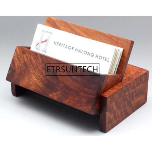 30pcs Mini Storage Box Business Card Holder Stand Case Small Rosewood Desktop Home Office Organizer Creative Gift