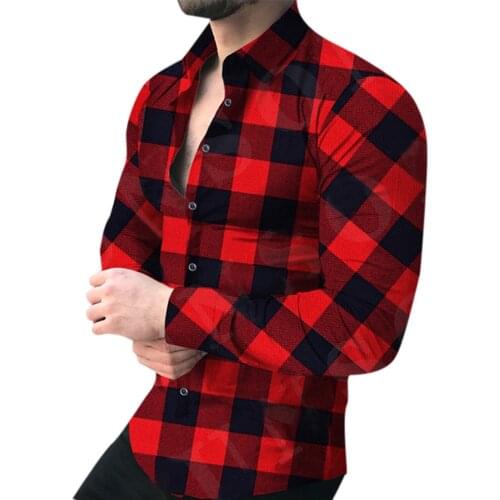 Goth Shirts Slim Fit Men Plaid Printed Camicias Harajuku Long sleeve Cardigan Casual Autumn Blouses Japanese Lapels Streetwear
