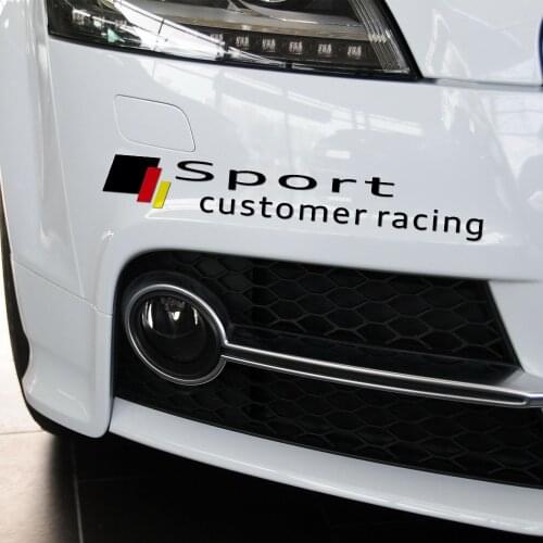 2pcs Front Bumper Decal Sport Customer Racing Stickers For Audi a3 a4 a6 b8 c5 b7 c6 c7 q5 q7 rs5 tt rs6 rs7 a7 tts Accessories