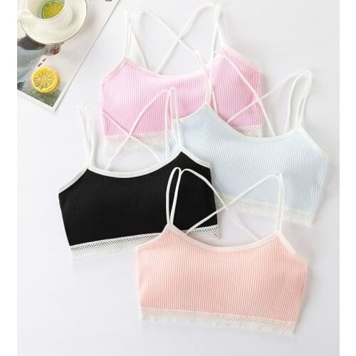 Teenage Girls Wrapped Chest Underwear White Black Training Bras Tube Top Summer Breathable Underwear Childrens Clothing