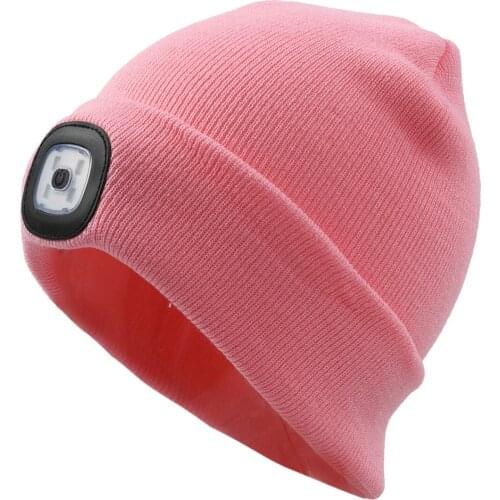 New Warm Bright LED Lighted Beanie Fishing Daiwa Cap Unisex Rechargeable Headlamp Hat Multi-color Hats For Women Camping