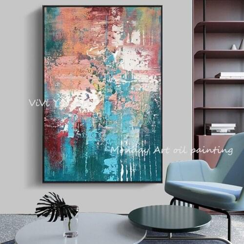 New Design pure Hand painted light color Oil Painting on Canvas Modern Art Oil Painting picture for living room hotel Wall Decor