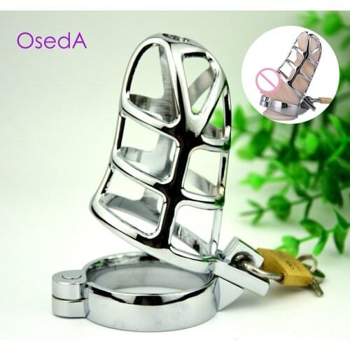 New Stainless Steel Male Chastity Device Catheter Lock Cock Cage belt metal Penis Ring Bondage SM Fetish Adult Sex Toys for men