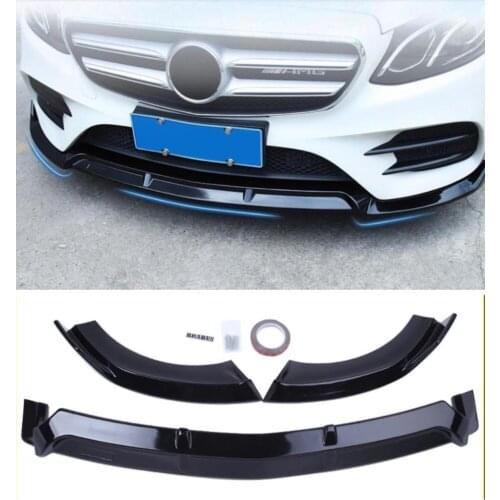 3Pcs/1set ABS Black Car Bumper Front Lip Protector Fits For Benz W213 E200 E260 E300 W205 C180 C200 C300 C43 X253 2009-2018
