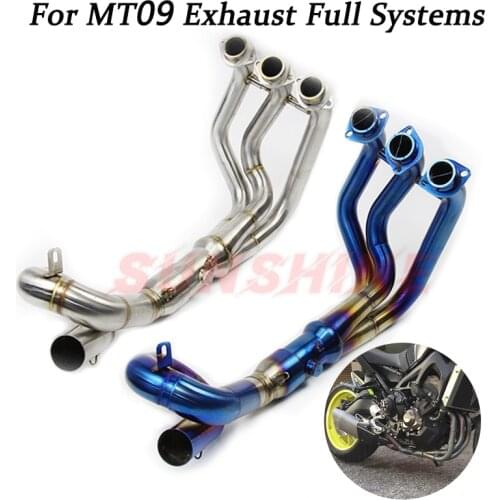 Full Systems Motorcross Exhaust Modified Front Pipe Scooter Pitbike Slip on Motorcycle For YZF MT09 FZ-09 MT-09 FZ-09 2014-2020