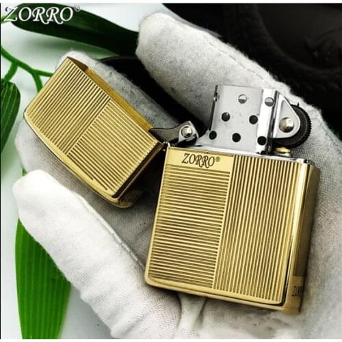 Luxury Gentleman lines Kerosene gasoline petroleum oil cigarette lighter Pure copper fine carving retro classic creative igniter