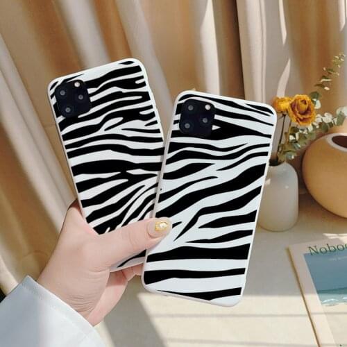 SE 2020 6S plus white Soft TPU Silicone Rubber phone case cover for iPhone 12 7 8 plus X Xs max 11 Pro Max XR Zebra clip art