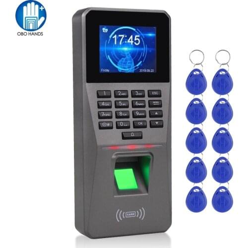 2.4inch TCP/IP/USB Biometric RFID Fingerprint Access Control System Electronic Time Clock Attendance Machine +10 Keyfobs