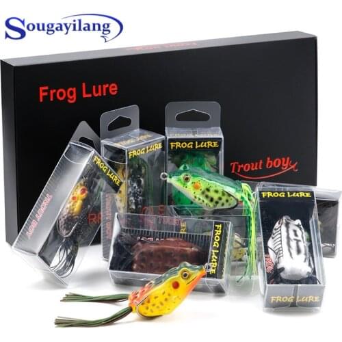 Sougayilang 9pcs/Box Ray Frog Soft Fishing Lures 12g Double Hooks Top Water Ray Frog Artificial Soft Bait Winter Fishing Tackle