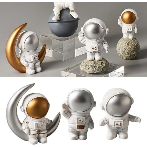 Astronaut Statues Sculpture Figurine Ornament Home Art Crafts Desktop Tabletop