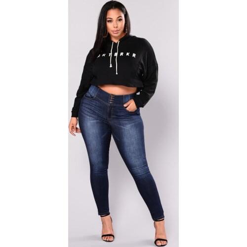Womens plus size jeans High waist stretch jeans skinny denim pencil pants Office casual ladies clothing L-5XL drop shipping