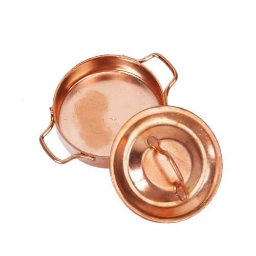 1/12 Dollhouse Miniature Kitchen Copper Pot with Lid