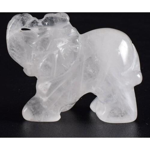 1.5 Inch hand craft stone Elephant Figurines Carved rock quartz Mini Animals Statue Decor Chakra Healing crystal mini Decor Gift