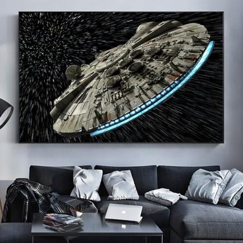 1 Pcs Science Fiction Film Destroyer Falcon Spaceship Wall Posters Canvas Pictures Home Decor Accessories Paintings Decoration