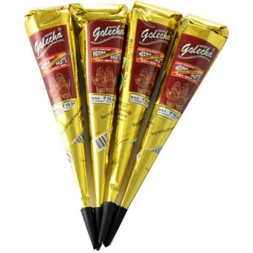 12 Pcs/Kit Henna Tattoo Paint Waterproof Red Color DIY Drawing Temporary Tattoos Long Lasting Hand Body Paint Cone Tattoo Cream