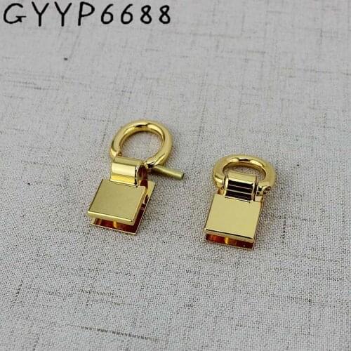 4pcs 37*16mm High quality Deep gold hardware handbag tassel cap clasp Hanger connector square buckle screw connector bag hanger
