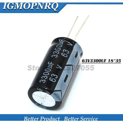 5PCS 63V3300UF 18*35 3300UF63V 18X35MM 63v 3300uf 18*35 Electro Electrolytic capacitor new free shipping