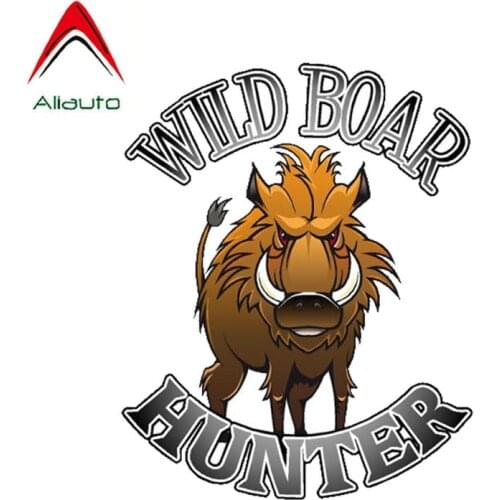 Aliauto Funny Car Sticker Wild Boar Hunter Hunting Motorcycle Personality Cover Scratch Anti-UV Accessories PVC Decal,11cm*9cm