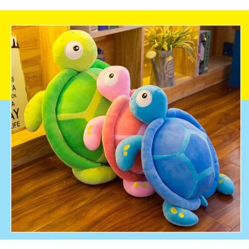 Large 60x40cm cartoon tortoise plush toy colourful turtle soft cotton doll throw pillow christmas gift b2878