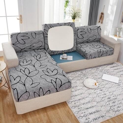 Sofa Seat Cushion Cover Elastic Sofa Cover for Living Room Floral Printing Pet Kids Corner Sofa Furniture Protector Couch Cover