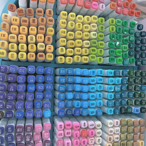 100pcs Non-repeat Color Double-headed Marker Pen, White Pen Barrel Without Packaging, Random Color Only Marker Pen