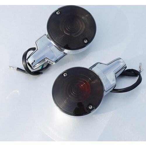 Chrome Pair ABS Front Flat Turn Signal Lights For Harley Touring Road King Glide 2001-2017 Heritage Softail Classic FLSTC 99-17