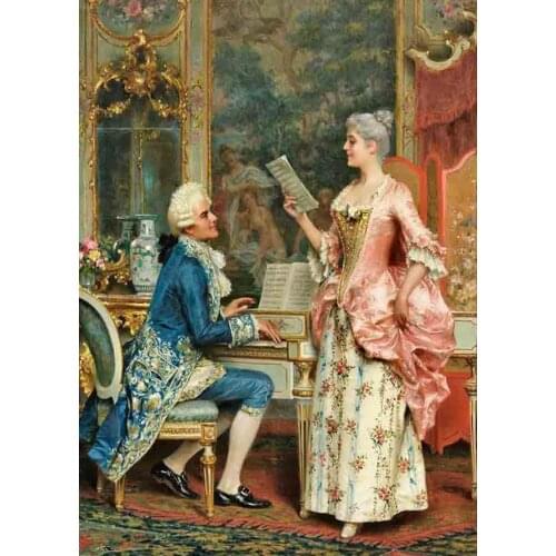Song lessons oil painting Handmade Needlework Embroidery DIY Cross Stitch Kits Crafts 14CT Unprinted Home decor wall Arts